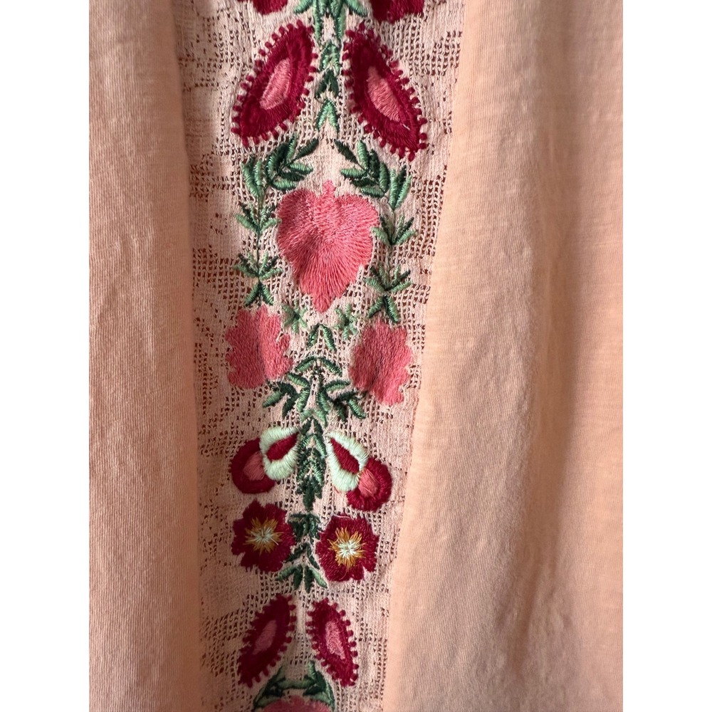Women's Sundance Light Orange Embroidery Lace Insert Long Sleeve Top Size XLarge - Picture 10 of 12